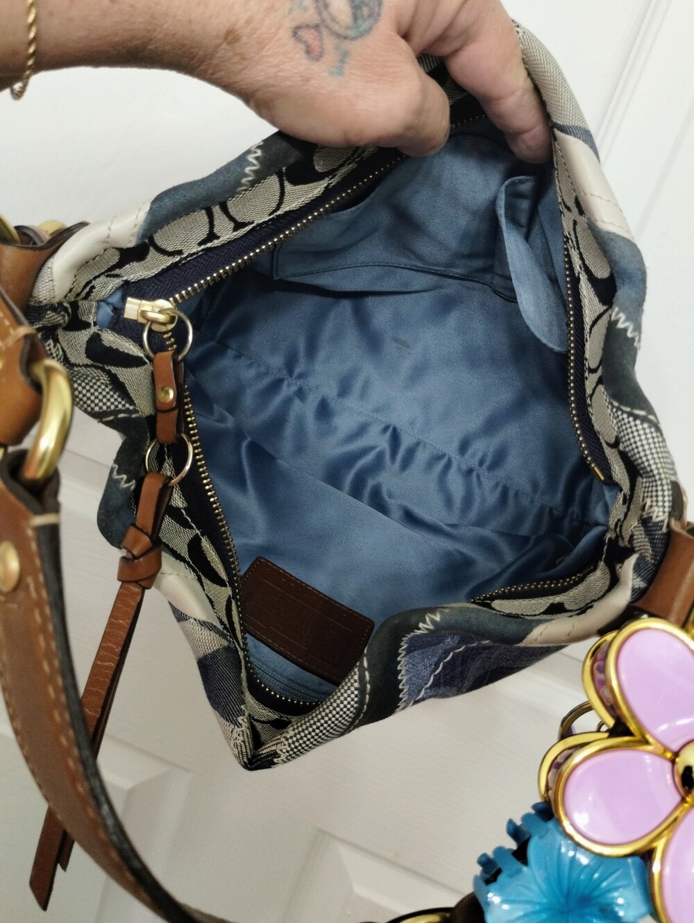 Coach Denim Patchwork Carly & Coach Denim Wallet Y2K - Picture 8 of 14